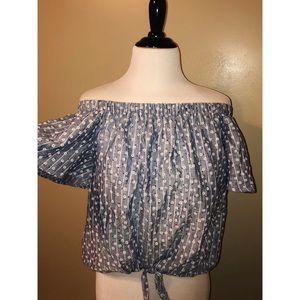 Over the shoulder floral shirt